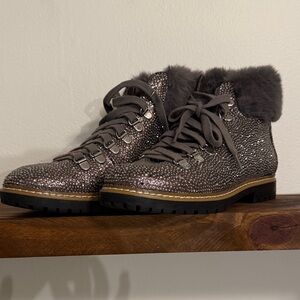 INC Gray Fur-Lined Boots